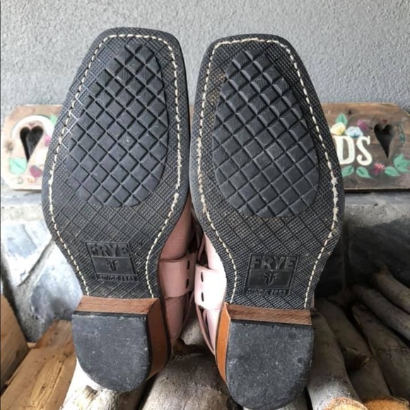 SOLD - FRYE Pink Harness Boots - Picture 3 of 6